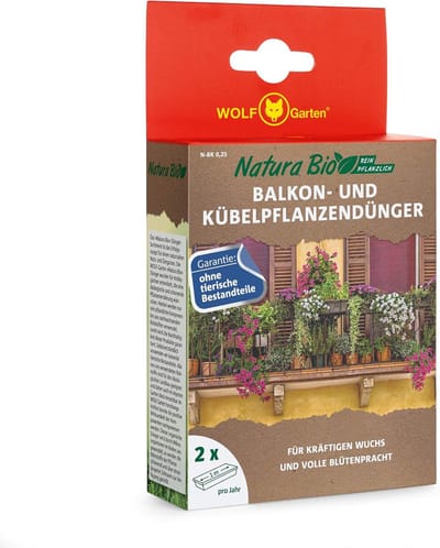 WOLF Garten - Balkon- en potplantenmeststof "Natura Bio" N-BK 0,25 voor ca. 2 bloembakken; 3856002