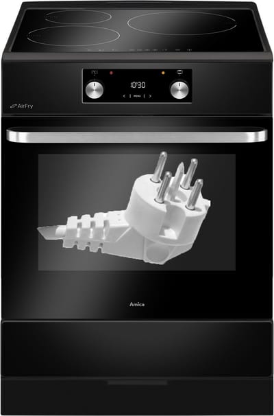 Amica ACI7005RN Inductiefornuis met aangesloten 2 Fase Perilex stekkerkabel