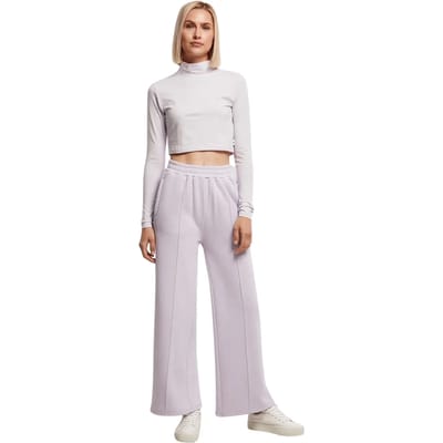 Urban Classics - Organic Cropped Turtleneck Longsleeve top - S - Paars