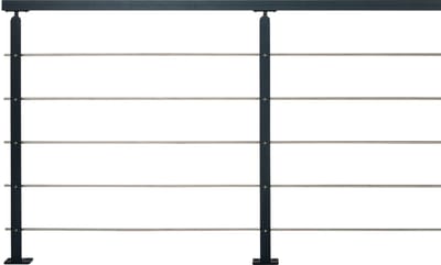 Kordo - Balustradeset - Universo - Zwart staal - 2 m
