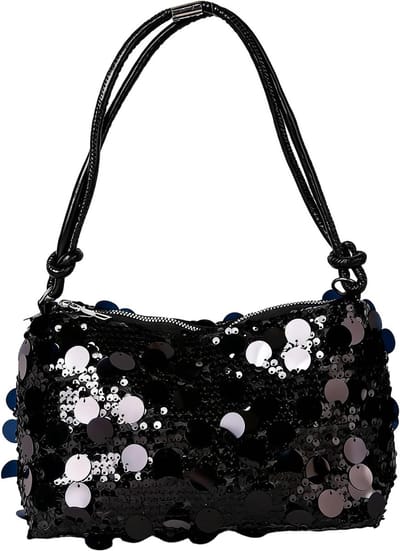 Elegante Schoudertas voor Dames met Pailletten, Ideaal voor Bruiloften, Bals en Avonden, Ruime Handtas met Rits