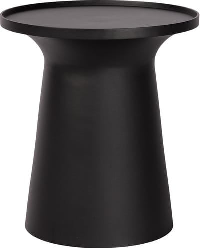 Atmooz Tulip bijzettafel – Ø45 × H50 cm – zwarte metalen bijzettafel woonkamer – ronde salontafel met opstaande rand – minimalistisch design – stevig gepoedercoat metaal – moderne bijzettafel zwart