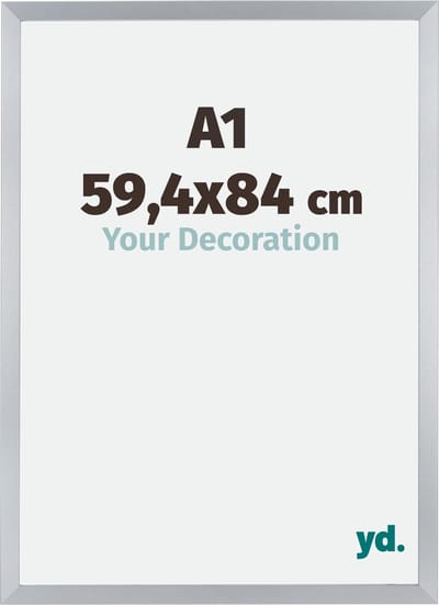 Your Decoration - Fotolijst A1 59,4x84 cm - MDF - Zilver Glans - Catania