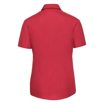 Russell Collection Dames/Dames Klassiek Polycotton Easy-Care Overhemd met Korte Mouwen (Klassiek rood)
