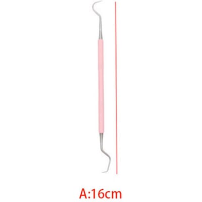 3 Stuks Roze Roestvrij Staal Tandheelkundige Sonde Mondspiegel Pincet Dubbele Koppen Hygiëne Explorer Tandarts Gereedschap white