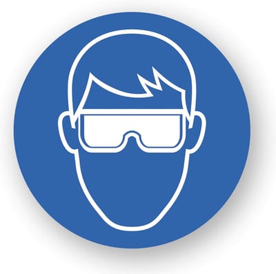 Veiligheidsbril Stickers - Oogbescherming Borden - Werkplek Markeren - UV-bescherming Krasbestendig - Ø 21 cm - Wit