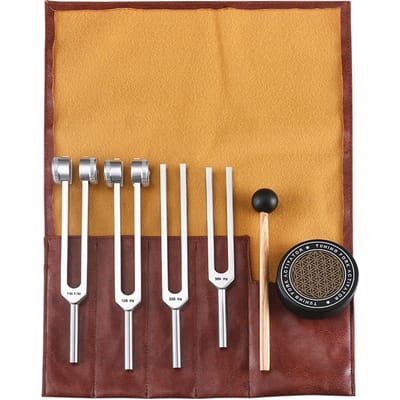 4 Stemvorken voor Genezing Set 128Hz 136.1Hz 256Hz 384Hz Verzwaard Onverzwaard Geluid Wellness Tools voor Yoga Meditatie