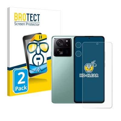 BROTECT - Screenprotector voor Xiaomi 13T Pro (Voor+Camera) - Folie Beschermfolie transparant 2 Stuks