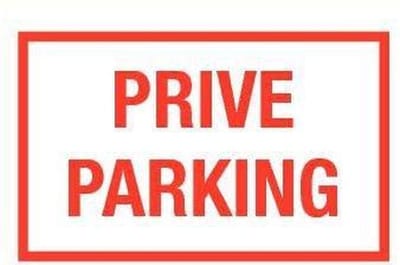 Prive parking bord - kunststof 400 x 250 mm