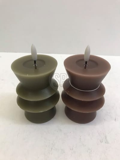 LED waxkaars speelgoed bruin 15cm decoratief licht.