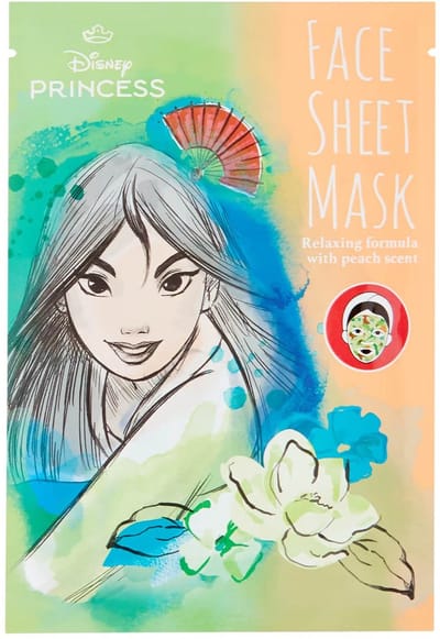 Disney princess Face sheet mask - Mulan - relaxing ontspannend gezichtsmasker - tissue masker -peach perzik - prinsessen