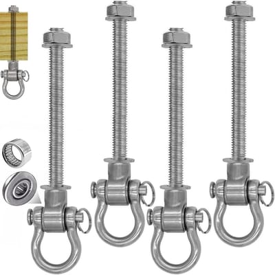 Zwenkhangers voor Hangen, Geschikt voor Hangstoelen, Schommels en Yogamatten, RVS, Hoge Draagkracht, Ideaal voor Speeltuinen en Buitenactiviteiten
