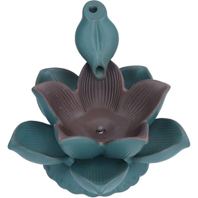 Lotusvorm Terugstroom Brander 7-Kleur LED Licht Wierookbrander Desktop Ornament voor Thuis Kantoor