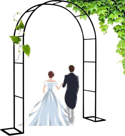 Tuinboog Metaal - Plantensteun Boog - Planten Ondersteunen - Versterkt Stalen Frame - 180x220 cm - Zwart