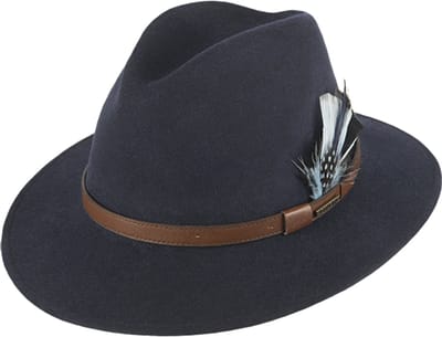 Hatland - Albertis - Vilten hoed - Marine blauw - Maat XL - Unisex