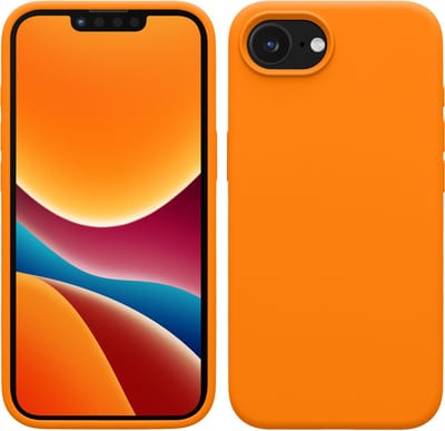 kwmobile telefoonhoesje geschikt voor Apple iPhone 17e / iPhone 16e - Hoesje met siliconen coating - Smartphone case in fruitig oranje
