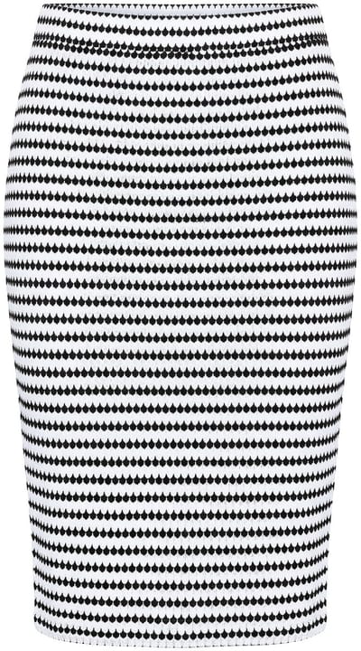 Studio Untold - Dames - Midi-rok van Jersey slim fit structuurstrepen - Off-white - Maat 58+