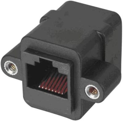 Netwerk Adapter - Kabel Koppelaar - Paneel Montage - Cat 5e - Bus naar Bus - Zwart