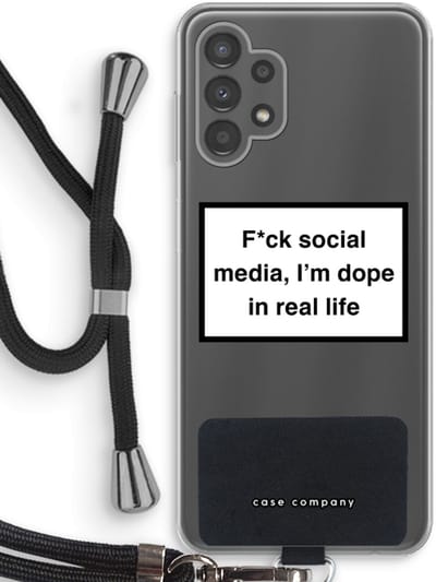 Case Company® - Hoesje met koord geschikt voor Samsung Galaxy A13 4G hoesje met Koord - I'm dope - Telefoonhoesje met Zwart Koord - Bescherming aan alle Kanten en Over de Schermrand