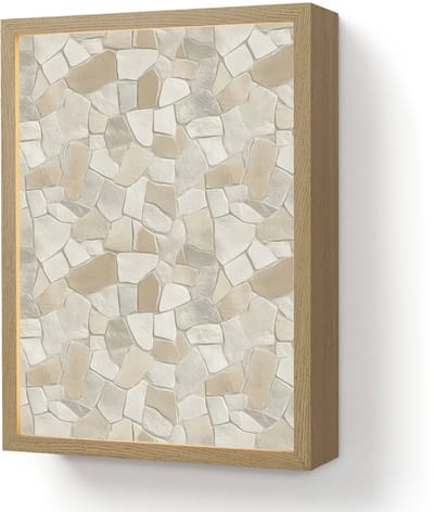 Wandlamp 30x40 cm - Oplaadbaar - Mozaïek - Stenen - Beige - Wandlampen binnen woonkamer - Slaapkamer lamp - Decoratieve nachtlamp - Vloerlamp draadloos