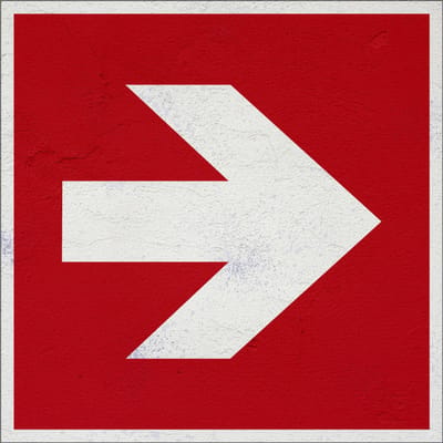 Richtingspijl brand bord – A090R | Forex Re materiaal | 20 x 20 cm
