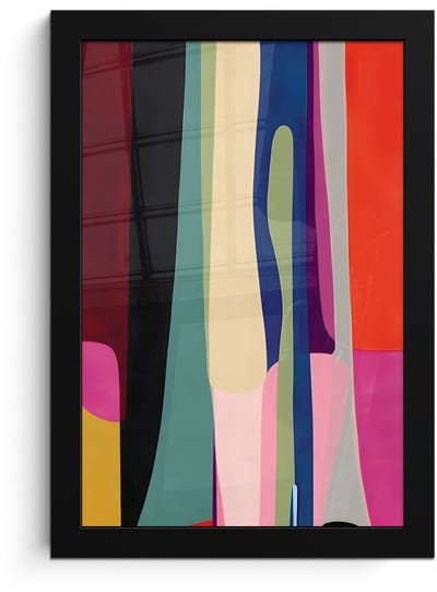 Poster in lijst - Fotolijst 20x30 cm - Posters - Kleurbanen - Verticaal - Kleurrijk - Posterlijst zwart - Decoratie - Wanddecoratie woonkamer - Muurdecoratie slaapkamer
