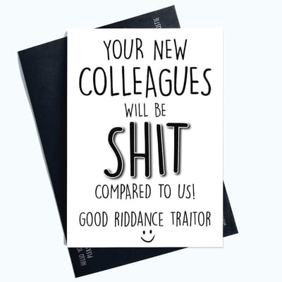 Grappige Collega Verlaten Kaart voor Goede Riddance