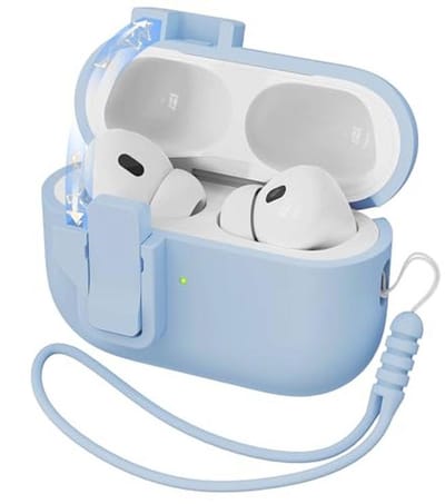 Draagbare Siliconen Hoes voor AirPods Pro 2e Generatie - Lichtblauw