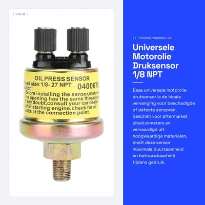Dailygoods - Universele Motorolie Druksensor 1/8 NPT Vervanging