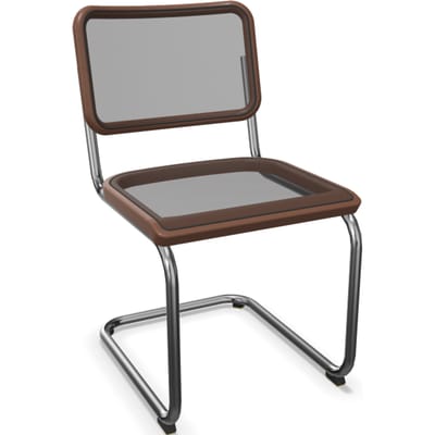 Thonet S  32 N Cantilever stoel - notelaar gebeitst - kunststofglijder zwart met vilt