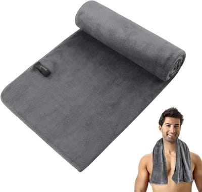 Microvezel Handdoek - Zachte Doek - Sport en Reizen - Sneldrogend en Absorberend - 50x100 cm - Grijs