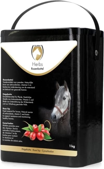 Excellent Herbs rozenbottel – 1 kg - natuurlijke bron van vitamine C en antioxidanten – goed tegen weerstand – behoudt gezonde hoeven