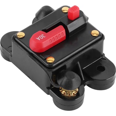 Porte-fusible de système audio de voiture Disjoncteur automatique 12V‑24V CC Auto Bateau Protection stéréo 30A, 78x51x38mm 30A