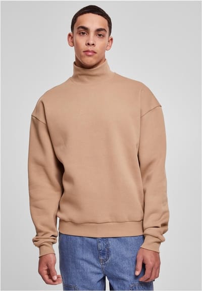 Urban Classics - High Rib Neck Crew Sweater/trui - 5XL - Beige