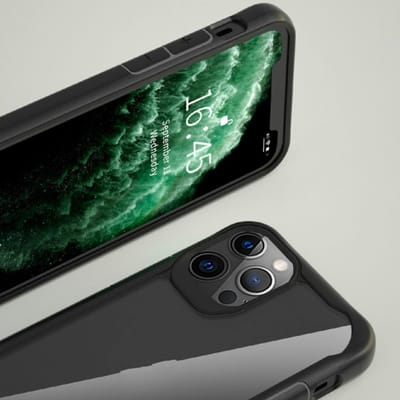 CaseBody iPhone 12 Pro Max Anti-Val Schokbestendig Slank Luxe Hoesje Zwart