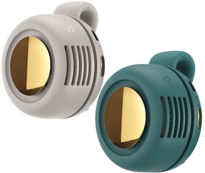 Mini Ventilator - 2 Stuks - Clip-On Ventilator - Oplaadbare USB Ventilator - Portable Clip Fan - Nekventilator - USB Oplaadbare Stille Bladeless Ventilatoren - Verstelbare - Geschikt Voor Buiten, Op Reis En Op Kantoor - Wit, Groen
