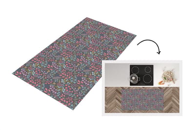 Keukenloper - Loper keuken - Bloemen - Pastel - Design - Natuur - 120x60 cm - Keukenloper vinyl