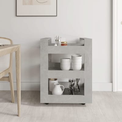 vidaXL - Keukentrolley - 60x45x80 - cm - bewerkt - hout - betongrijs