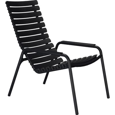 HOUE ReCLIPS Lounge Chair - zwart - met aluminium armleuningen