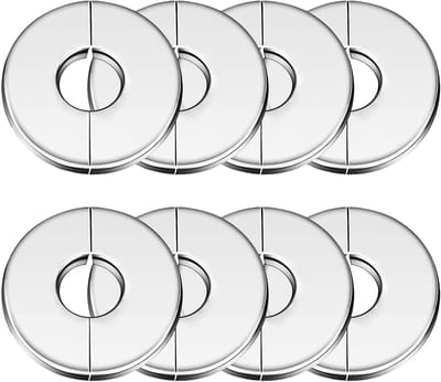 Set van 8 RVS Pijpafdekkingen voor Wand, Split Flenzen en Pijpkragen voor 1,1 Inch Pijpen - Ideaal voor Douche en Kachel Installaties