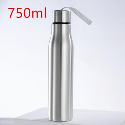 Bouteille d'eau de sport 500ml/1000ml Simple paroi Robuste Tasse Voyage Camping Bouteilles pour boisson sportive Boissons Acier inoxydable 500-1000ml gray
