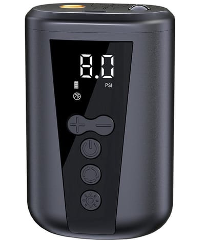 Luchtpomp - Elektrische balpomp, snelle balpomp, met digitale drukmeter, instelbare druk 2-15 PSI, LED-verlichting, 2000mAh draagbare luchtpomp, geschikt voor voetbal, basketbal en volleybal.