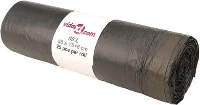Vuilniszakken met trekkoorden - Afvalzakken container - Hygiënisch afvalbeheer - Extra sterk materiaal - 60 liter inhoud - Zwart