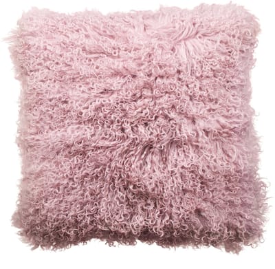 Van Buren - Tibetaans schapenvacht kussen - Roze 45x45cm - 100% echt schapenvacht