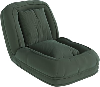 Opvouwbare ergonomische vloerstoel - Ruimtebesparende slaapbank groen - 5 Standen - Ribstof - Woonkamer & Slaapkamer