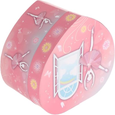 Muziekdoos Sieradendoos - Hartvormige Doos - Sieraden Opbergen - Met Balletfiguur - 14.5 cm - Roze