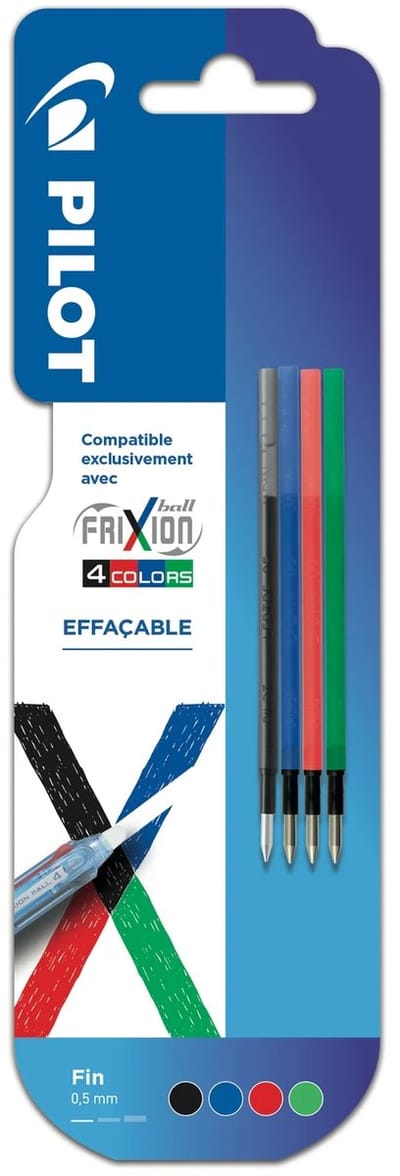 PILOT Vulling FRIXION 4 COLORS, verpakking met 4 stuks, gesorteerd
