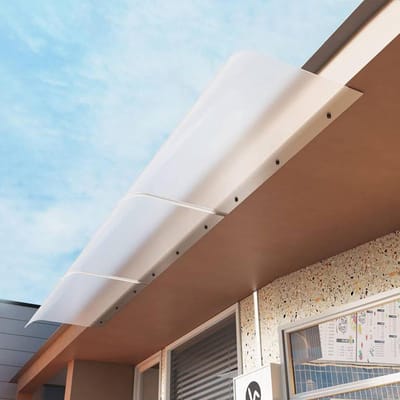 Moderne Luifel - Buiten Overkapping - Regen Bescherming - Polycarbonaat Massief - 40x290cm - Frosted