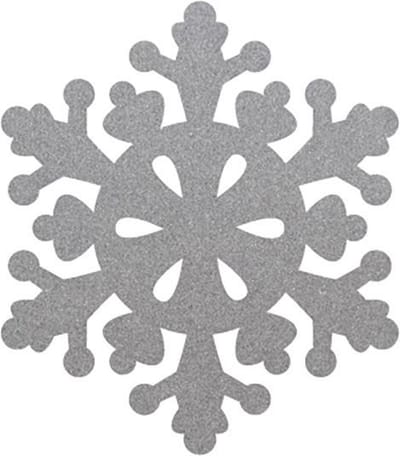 Sneeuwvlok 2 vilt onderzetters - Lichtgrijs - 6 stuks - ø 9,5 cm - Kerst onderzetter - Tafeldecoratie - Glas onderzetter - Woondecoratie - Tafelbescherming - Onderzetters voor glazen - Keukenbenodigdheden - Cadeau - Anti-Vlek