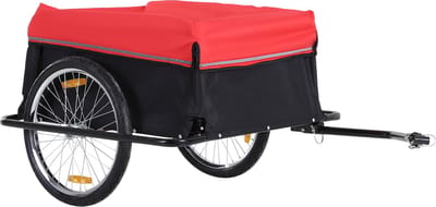 HOMCOM tansportaanhanger - fietsaanhanger - inklapbaar - zwart - rood
